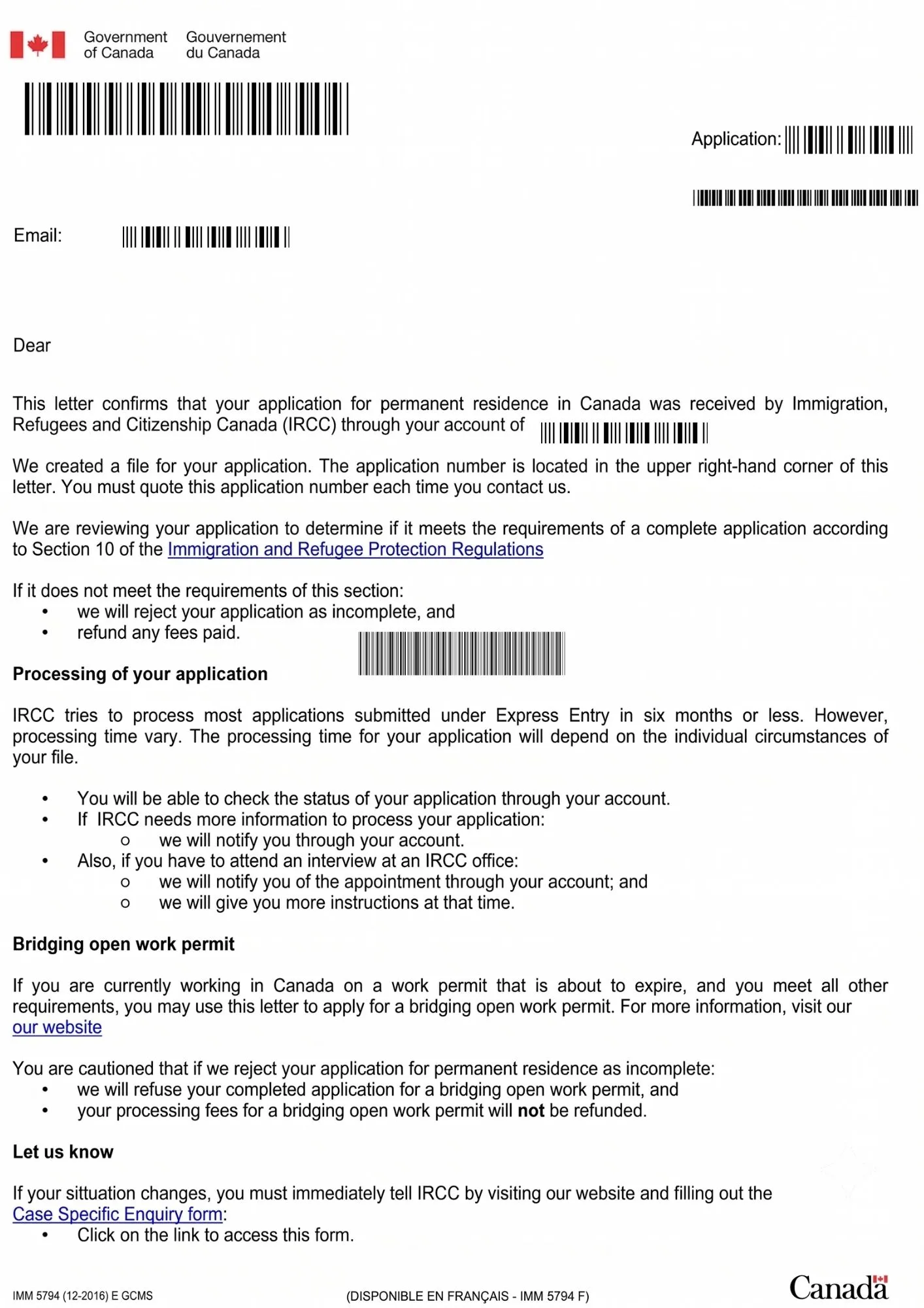 Canada Visa Approved Application